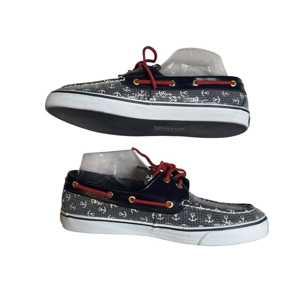 Sperry Sequin Anchor Boat Shoes Women’s 10M – Nautical Preppy Coastal Style - Picture 5 of 8